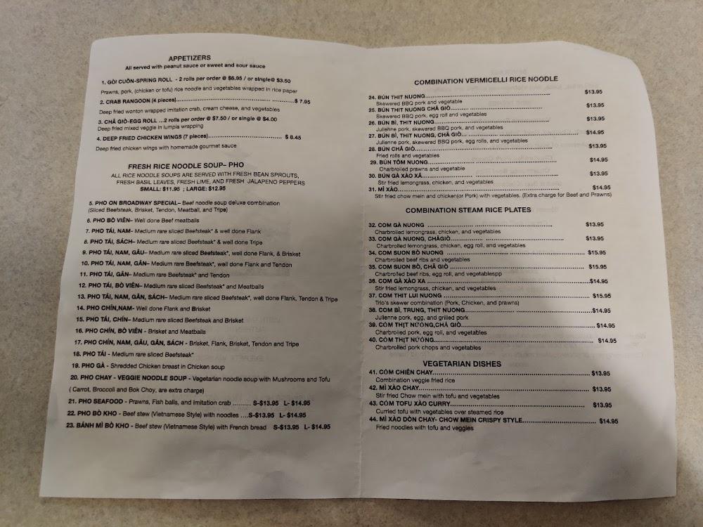 Pho On Broadway Menu image 1